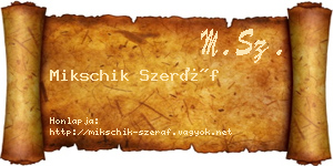 Mikschik Szeráf névjegykártya